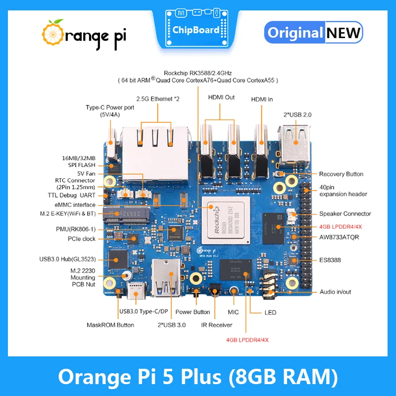 Orange Pi 5 Plus 8 GB RAM RK35 – Orange Pi 5 Plus 16Gb recenzja i cena