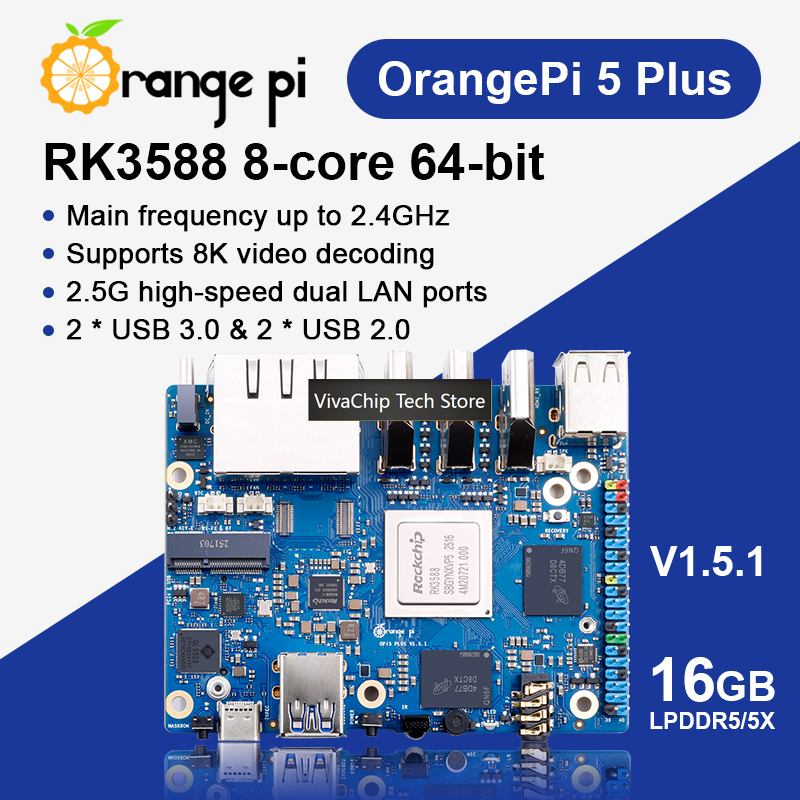 VivaChip TechOrange Pi 5 Plus  – Orange Pi 5 Plus 16Gb recenzja i cena