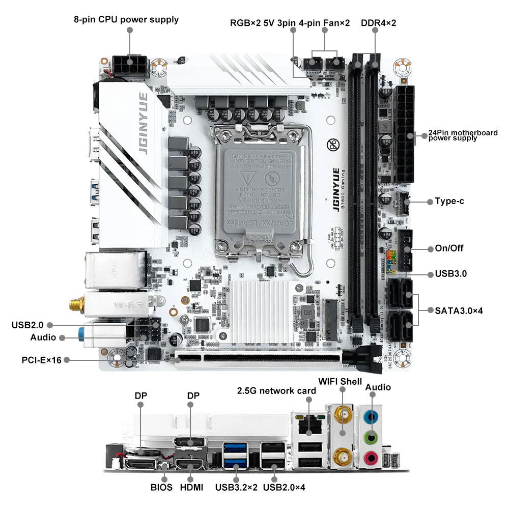 Płyta główna JGINYUE B760 LGA  – Lga1700 Itx Motherboard Ddr5 recenzja i cena